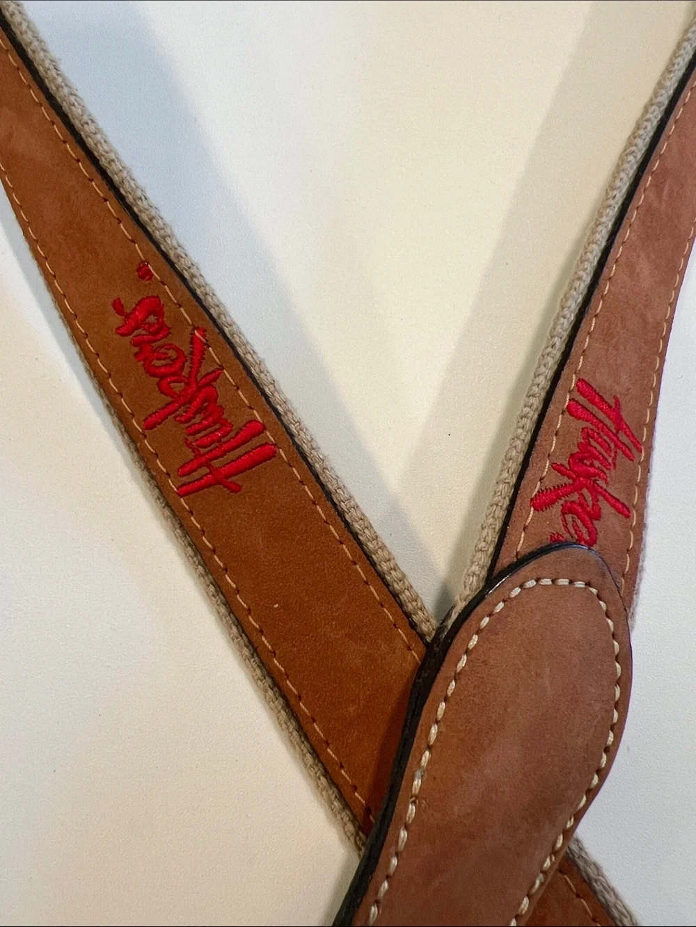 Husker - Leather, Knit Canvas Men's Belt, embroidered